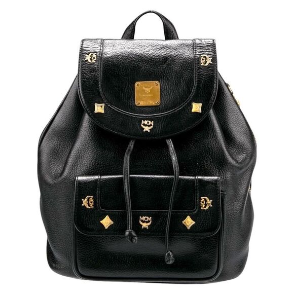 MCM Handbags - MCM Authentic Leather Drawstring Backpack in Black